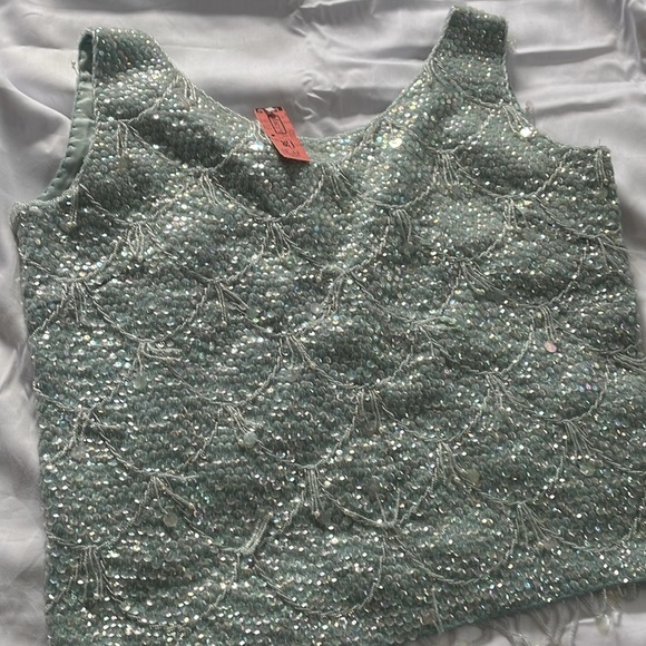 Vintage wool top with sequins and beads. Needs new zipper. Tags are still on - Picture 6 of 8